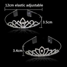 Mingjin Shop2 No.3 Boyutu Aınameısı Yeni Prenses Çocuk Kristal Tiaras Tarak Saç Takı Taklidi Kafa Bandı Gelin Taç Düğün Parti Aksesuarları (Yurt Dışından)