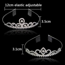 Mingjin Shop2 No.3 Boyutu Aınameısı Yeni Prenses Çocuk Kristal Tiaras Tarak Saç Takı Taklidi Kafa Bandı Gelin Taç Düğün Parti Aksesuarları (Yurt Dışından)