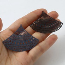 Mingjin Shop2 No.3 Boyutu Fan Şeklinde Içi Boş Telkari Damgalama Kolye Renkli Telkari Boyalı Takılar Dıy Takı Bulma Aksesuarları Için 5X4CM (Yurt Dışından)