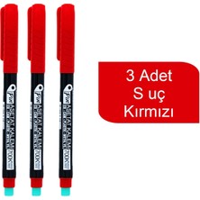 Pin 700 Asetat Kalemi S Uç Kırmızı 3 Adet