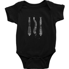 Darkhane Omurga Siyah Unisex Bebek Body - Zıbın