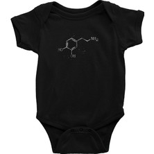 Darkhane Dopamin Kimyasal Formülü Siyah Unisex Bebek Body - Zıbın