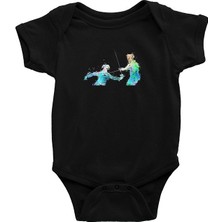 Darkhane Eskrim Siyah Unisex Bebek Body - Zıbın