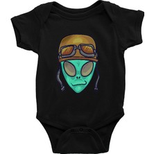 Darkhane Sürücü Alien Siyah Unisex Bebek Body - Zıbın