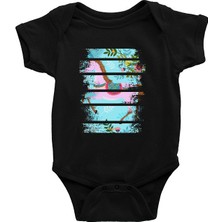 Darkhane Lila At Siyah Unisex Bebek Body - Zıbın