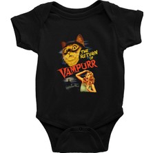 Darkhane Vampir Kedi Siyah Unisex Bebek Body - Zıbın
