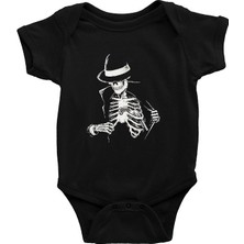 Darkhane Kovboy Kurukafa Siyah Unisex Bebek Body - Zıbın