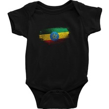 Darkhane Etiyopya - Ethiopia Siyah Unisex Bebek Body - Zıbın