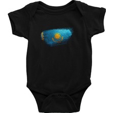 Darkhane Kazakistan - Kazakhstan Siyah Unisex Bebek Body - Zıbın