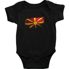 Darkhane Kuzey Makedonya - North Macedonia Siyah Unisex Bebek Body - Zıbın