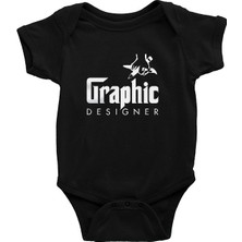 Darkhane Grafiker Dizayner Siyah Unisex Bebek Body - Zıbın