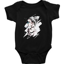 Darkhane Fashion Girl Siyah Unisex Bebek Body - Zıbın