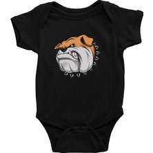 Darkhane Kızgın Bulldog Siyah Unisex Bebek Body - Zıbın