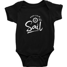 Darkhane Yelken Siyah Unisex Bebek Body - Zıbın