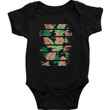 Darkhane Papaya Siyah Unisex Bebek Body - Zıbın