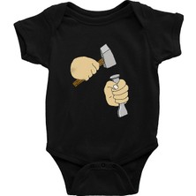 Darkhane Heykeltıraş Siyah Unisex Bebek Body - Zıbın
