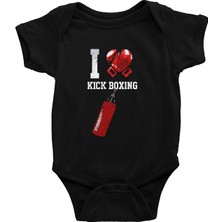 Darkhane Kick Boks Siyah Unisex Bebek Body - Zıbın