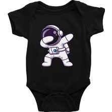 Darkhane Dabbing Dab Astronot Siyah Unisex Bebek Body - Zıbın