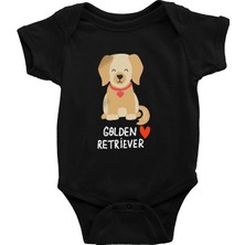 Darkhane Sevimli Golden Retriever Siyah Unisex Bebek Body - Zıbın