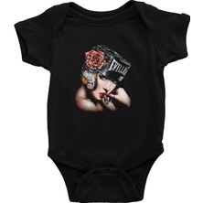 Darkhane Puro Içen Kız Siyah Unisex Bebek Body - Zıbın