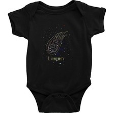 Darkhane Kuyruklu Yıldız Siyah Unisex Bebek Body - Zıbın