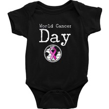 Darkhane Cancer Day Siyah Unisex Bebek Body - Zıbın
