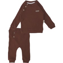 Bebelop Unisex Bebek Raporlu Basic Düğme Detaylı 2'li Alt Üst Takım