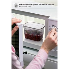 Kitchen Life Etiketli 12 Li Jumbo Boy Square Kare Saklama Kabı Seti - 1.750ML Antrasit Erzak Kabı Uzun Kavanoz