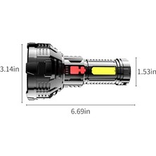 Eddyscale Dışarıdaki Güçlü Işık Işığı Charging 15 Hole Spotlight Flashlight USB Yeniden Yüklenebilir Mini Flashlights Orders My Multifunctional Light Household Emergency (Yurt Dışından)