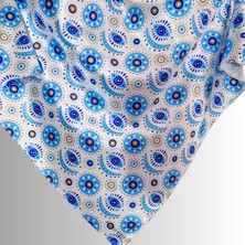 BEYAZ RENKLİ FULAR BANDANA GÖZ VE RETRO DESENLİ İKİLİ HEDİYELİK