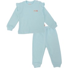 Bebelop Kız Bebek Raporlu Omuz Fırfırlı Çıtçıtlı 2'li Alt Üst Takım