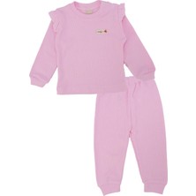 Bebelop Kız Bebek Raporlu Omuz Fırfırlı Çıtçıtlı 2'li Alt Üst Takım