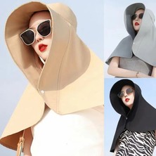 Liangduo Shop Gri Tarzı Kadınlar Için Plaj Şapkaları Büyük Ağızlı Yazlık Şapkalar Kadınlar Için Boyun Kapaklı Yıkanabilir Plaj Şapkası Plaj Esasları Tatil Güneş Için (Yurt Dışından)