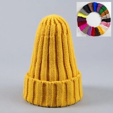 Liangduo Shop M Tarzı 1 Adet Unisex Şapka Pamuk Karışımları Katı Sıcak Yumuşak Örgü Şapkalar Erkekler Kışlık Şapkalar Kadın Skullies Beanies (Yurt Dışından)