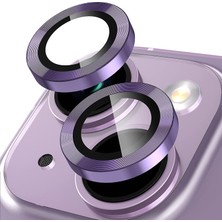 Etiget iPhone 14 Kamera Koruyucu Lens Alüminyum Alışımlı Cam (mor)