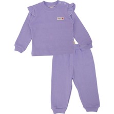 Bebelop Kız Bebek Raporlu Omuz Fırfırlı Çıtçıtlı 2'li Alt Üst Takım