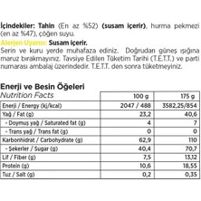 Helvart Şeker İlavesiz Hurma Pekmezli Tahin Helvası 175 g x3 adet