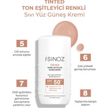 Sinoz SPF50+ Tinted  Sıvı Güneş Kremi  - Yeni Nesil Güneş Filtreleri İle Hibrit Formül 50 ml