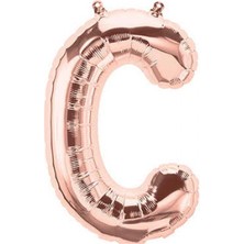 Kidspartim C Harfi Rose Gold Folyo Balon 34 Inç 80 cm