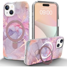 LRtools iPhone 15 Plus Manyetik Mermer Desen Pc+Tpu Cover Telefon Kılıfı (Yurt Dışından)