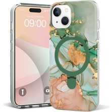 LRtools iPhone 15 Plus Manyetik Mermer Desen Pc+Tpu Cover Telefon Kılıfı (Yurt Dışından)