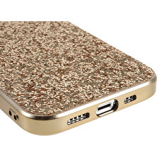 LRtools iPhone 14 Elektrokaplatma Tpu Frame Glitter Sequins Pc Arka Telefon Kılıfı (Yurt Dışından)