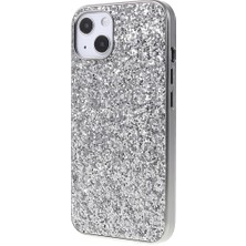 LRtools iPhone 14 Elektrokaplatma Tpu Frame Glitter Sequins Pc Arka Telefon Kılıfı (Yurt Dışından)