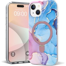 LRtools iPhone 15 Manyetik Kasa Mermer Desen Pc+Tpu Telefon Kılıfı (Yurt Dışından)