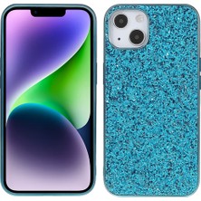 LRtools iPhone 14 Elektrokaplatma Tpu Frame Glitter Sequins Pc Arka Telefon Kılıfı (Yurt Dışından)