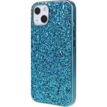 LRtools iPhone 14 Elektrokaplatma Tpu Frame Glitter Sequins Pc Arka Telefon Kılıfı (Yurt Dışından)