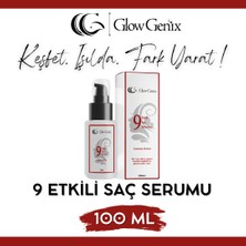 GlowGenix 9 Etkili Saç Serumu | Besleyici, Onarıcı, Yumuşatıcı, Elektriklenme Karşıtı | 100 Ml