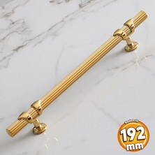 Badem10 Emir 192 mm Gold Altın Metal Kulp Çekmece Mobilya Mutfak Dolap Kulpu Dolabı Kapak Kulpları Kulbu