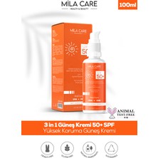 Mila Care Çok Yüksek Korumalı Ton Eşitleyici Aydınlatıcı 3in1 Yüz Güneş Kremi 50 Spf 100 ml x 4 Adet