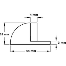 Eym Yarım Ay Yapışkanlı Kapı Yer Zemin Tamponu Stoper Saten 3,5 cm